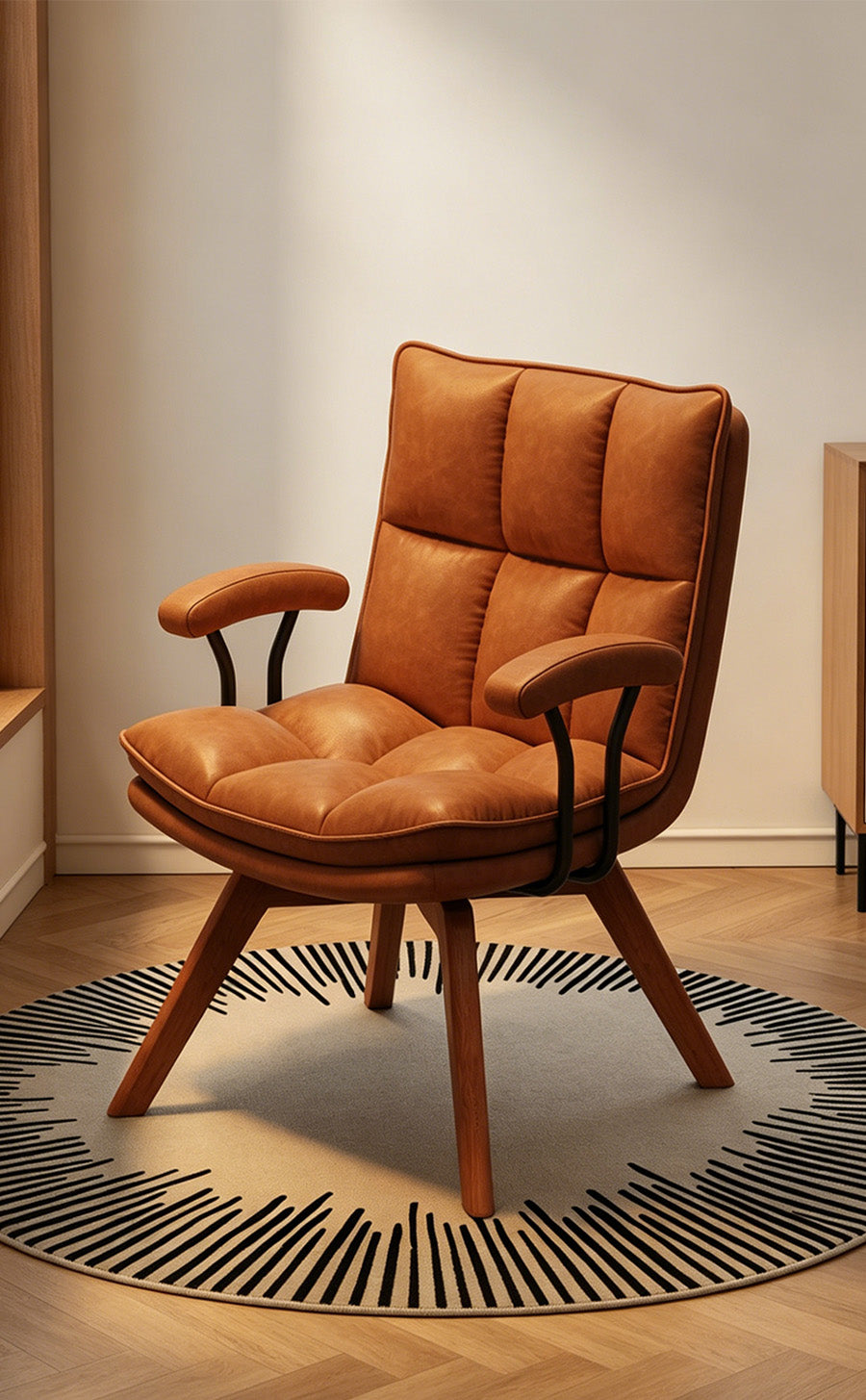 Jole Retro Caramel Leather Casual Chair