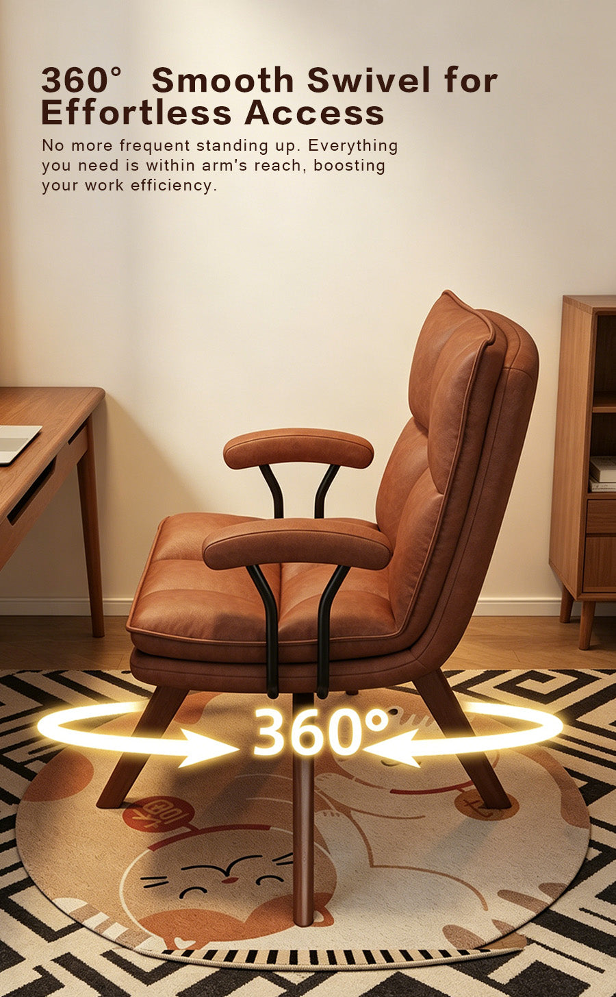 Jole Retro Caramel Leather Casual Chair