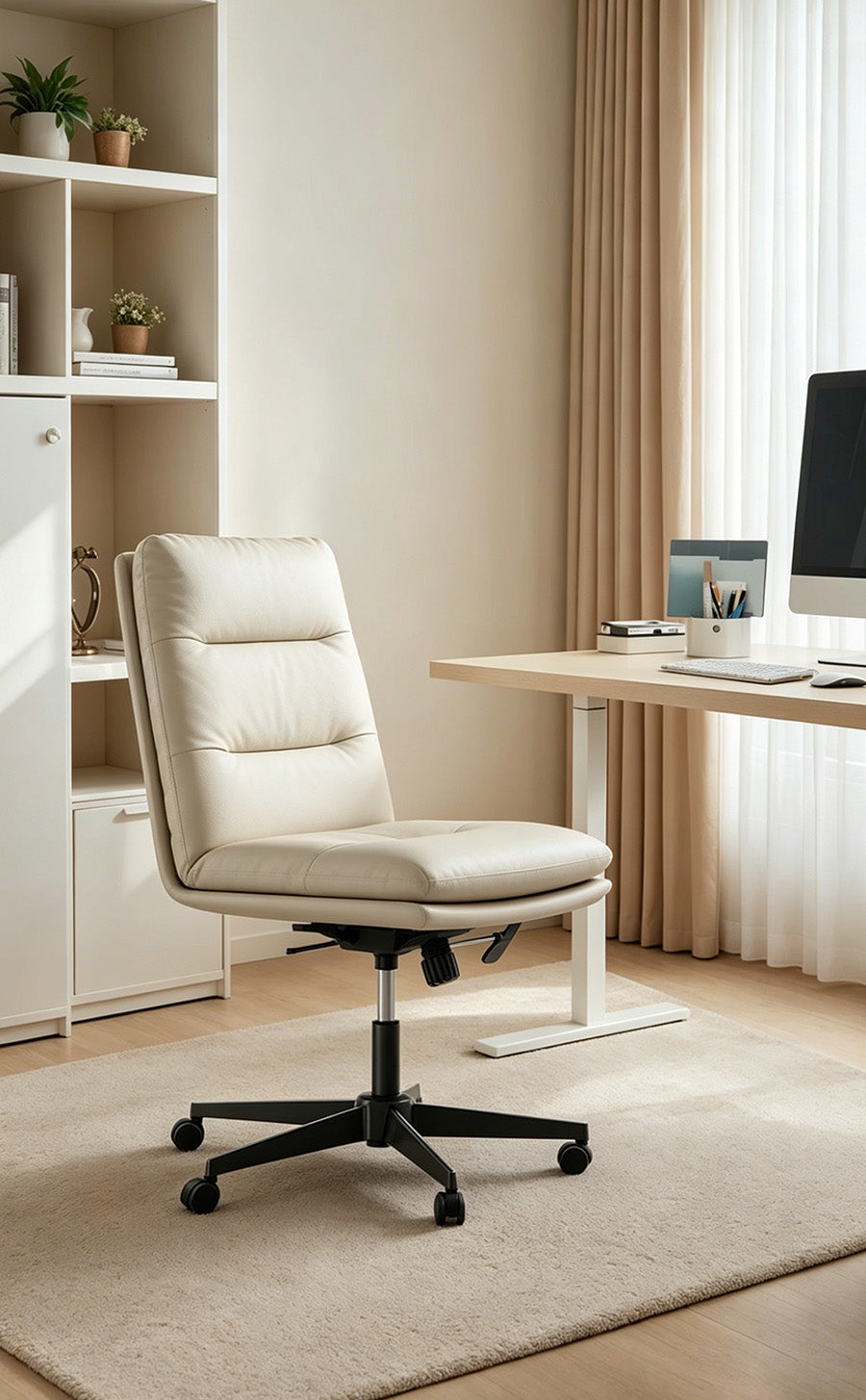Duly Genuine Leather Executive Office Chair (Armless)