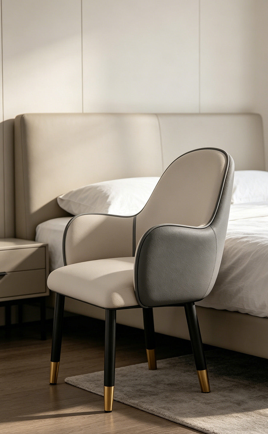 Tifo Affordable Luxury Orange and Grey Color-Block Dining Chair