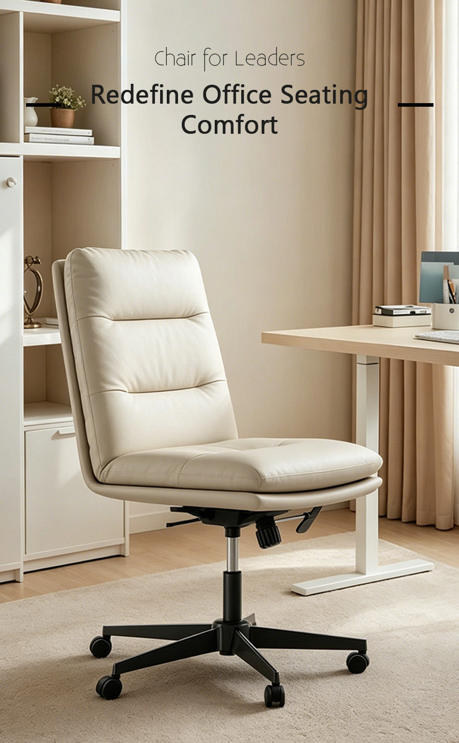Duly Genuine Leather Executive Office Chair (Armless)