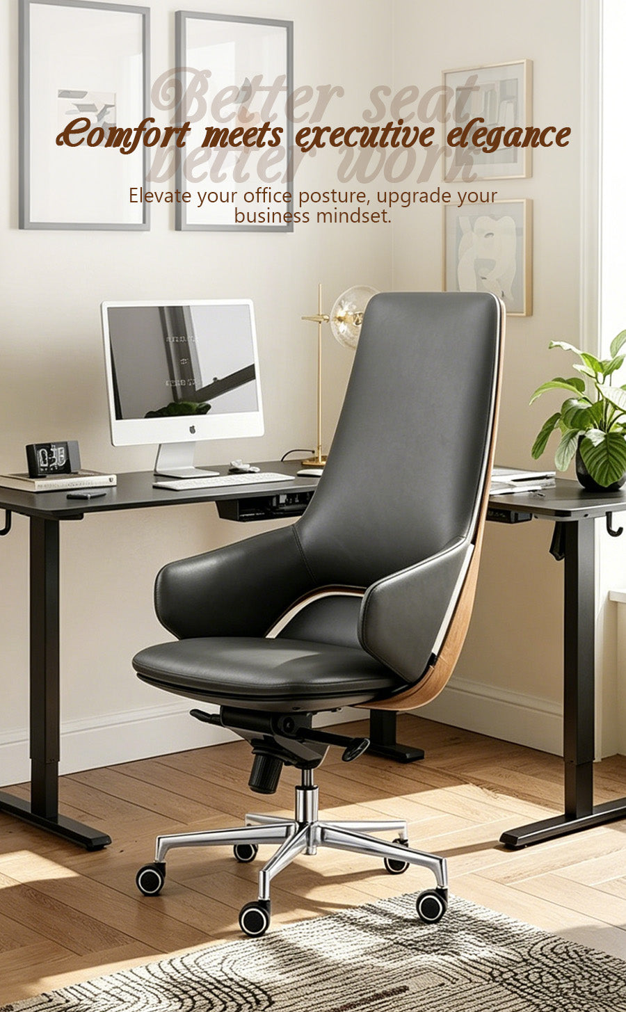 Titel Luxus ergonomischer Chefsessel aus Leder