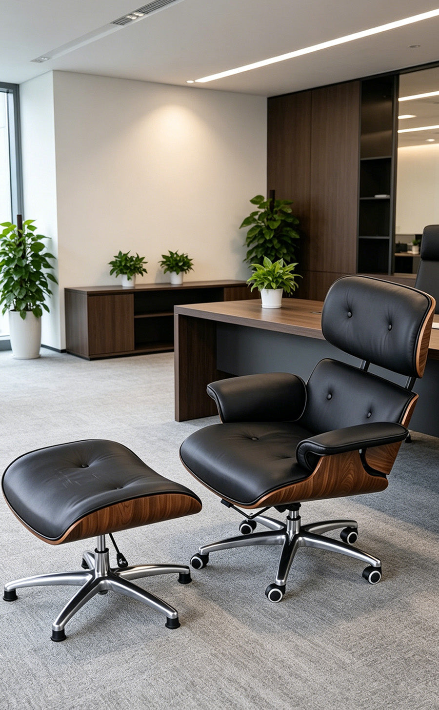 Sage Eames-style executive lounge chair