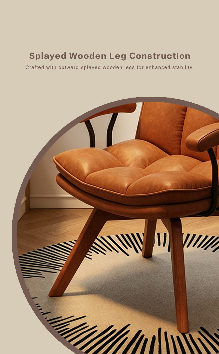 Jole Retro Caramel Leather Casual Chair
