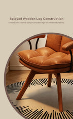 Jole Retro Caramel Leder Loungesessel