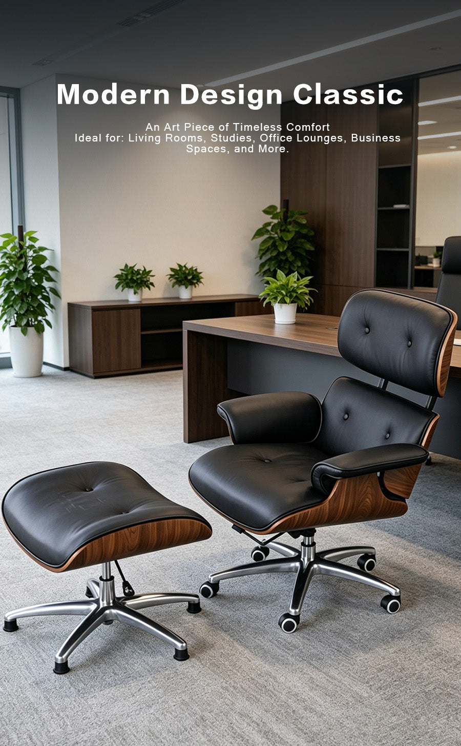 Sage Eames-style executive lounge chair