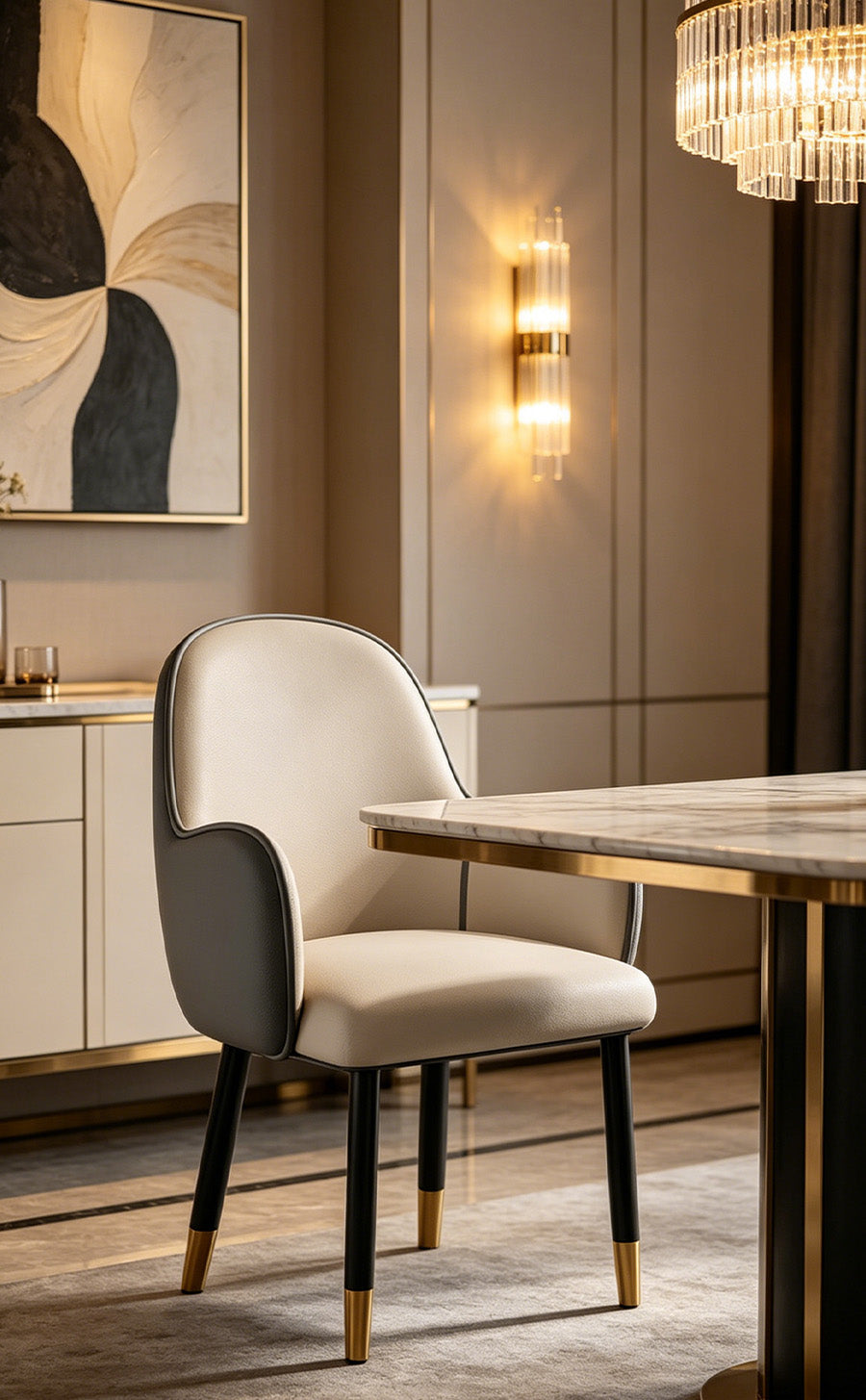 Tifo Affordable Luxury Orange and Grey Color-Block Dining Chair