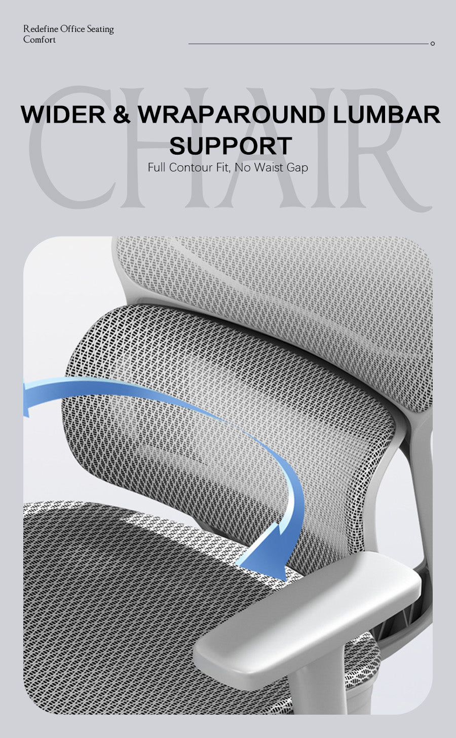 Kare Ergonomic Mesh Office Chair with Segmented Floating Lumbar Support