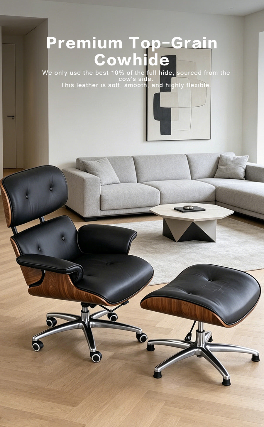 Sage Eames-style executive lounge chair