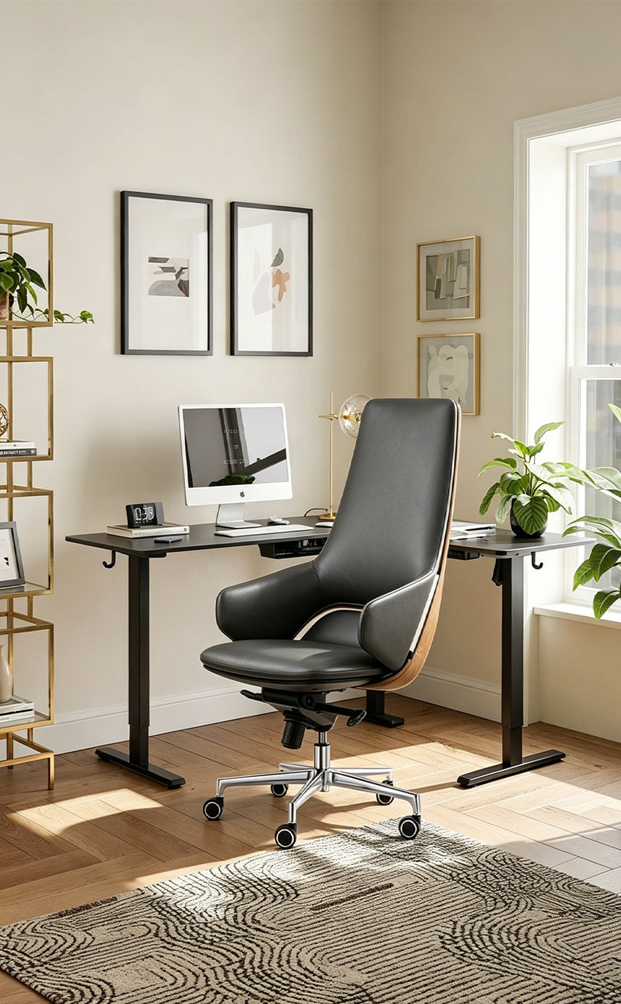 Titel Luxus ergonomischer Chefsessel aus Leder