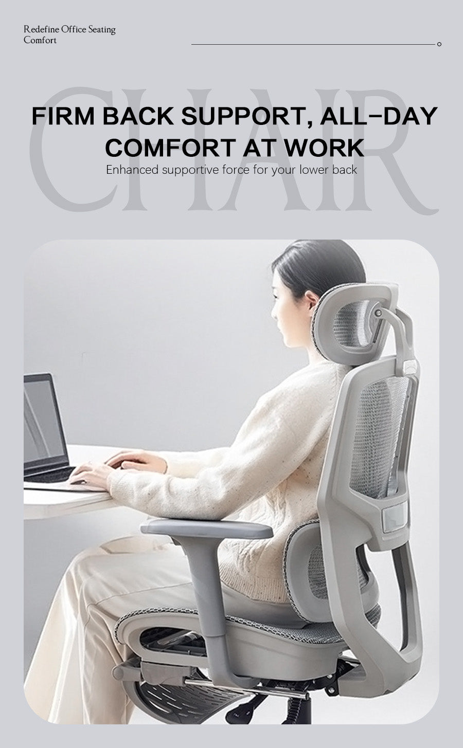 Kare Ergonomic Mesh Office Chair with Segmented Floating Lumbar Support