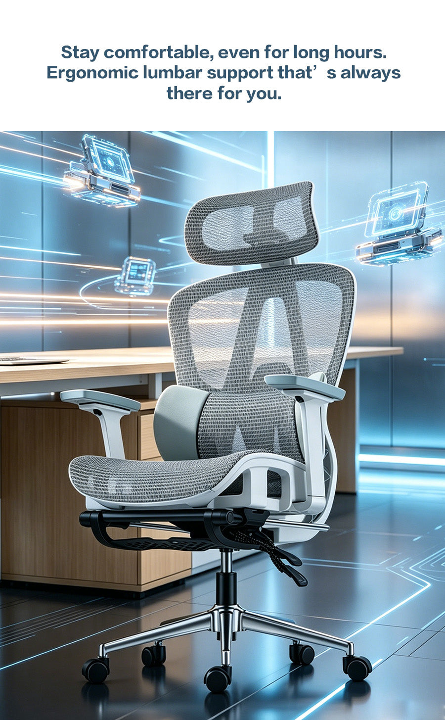 B1 Tech-style white-frame mesh model