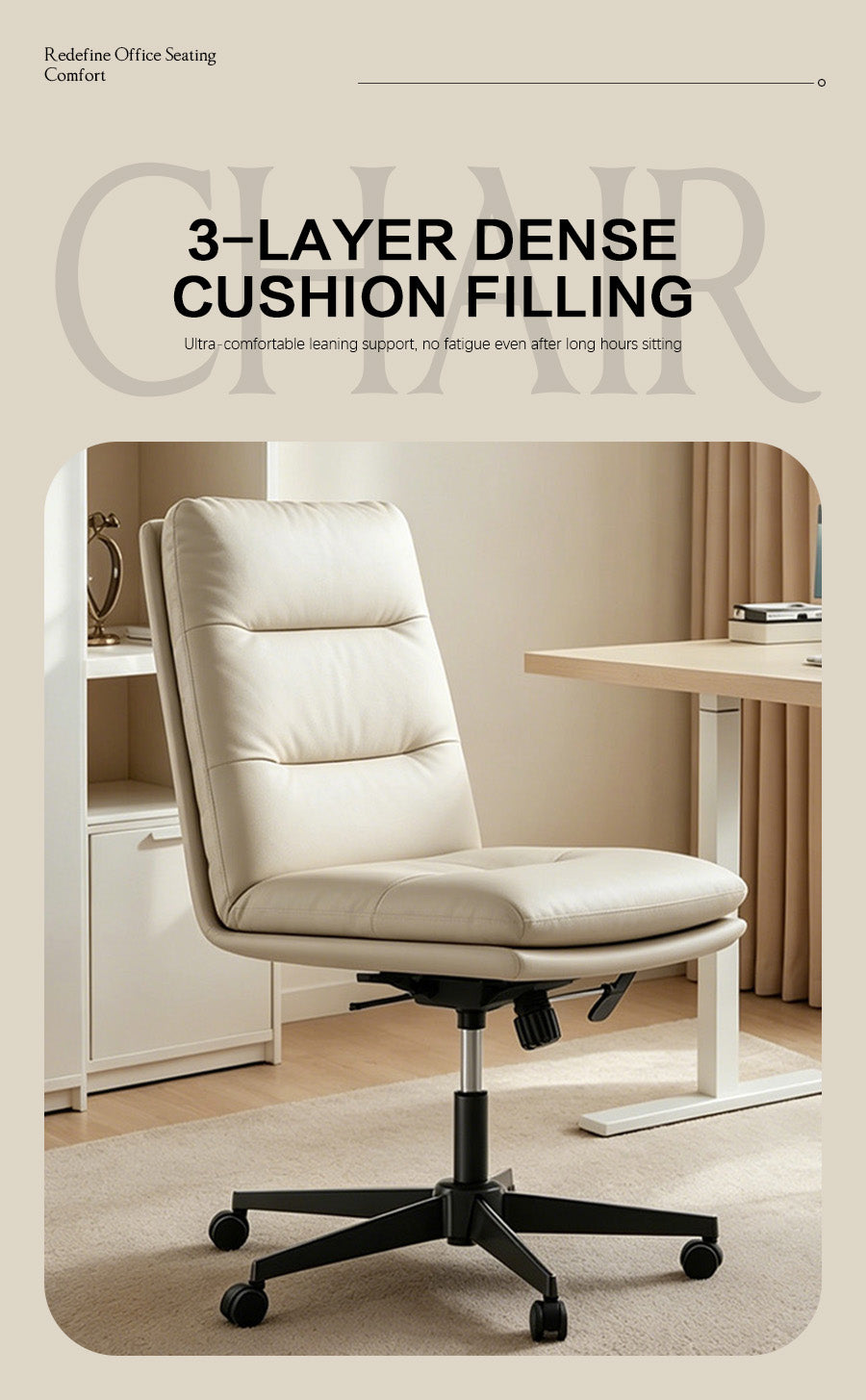 Duly Genuine Leather Executive Office Chair (Armless)