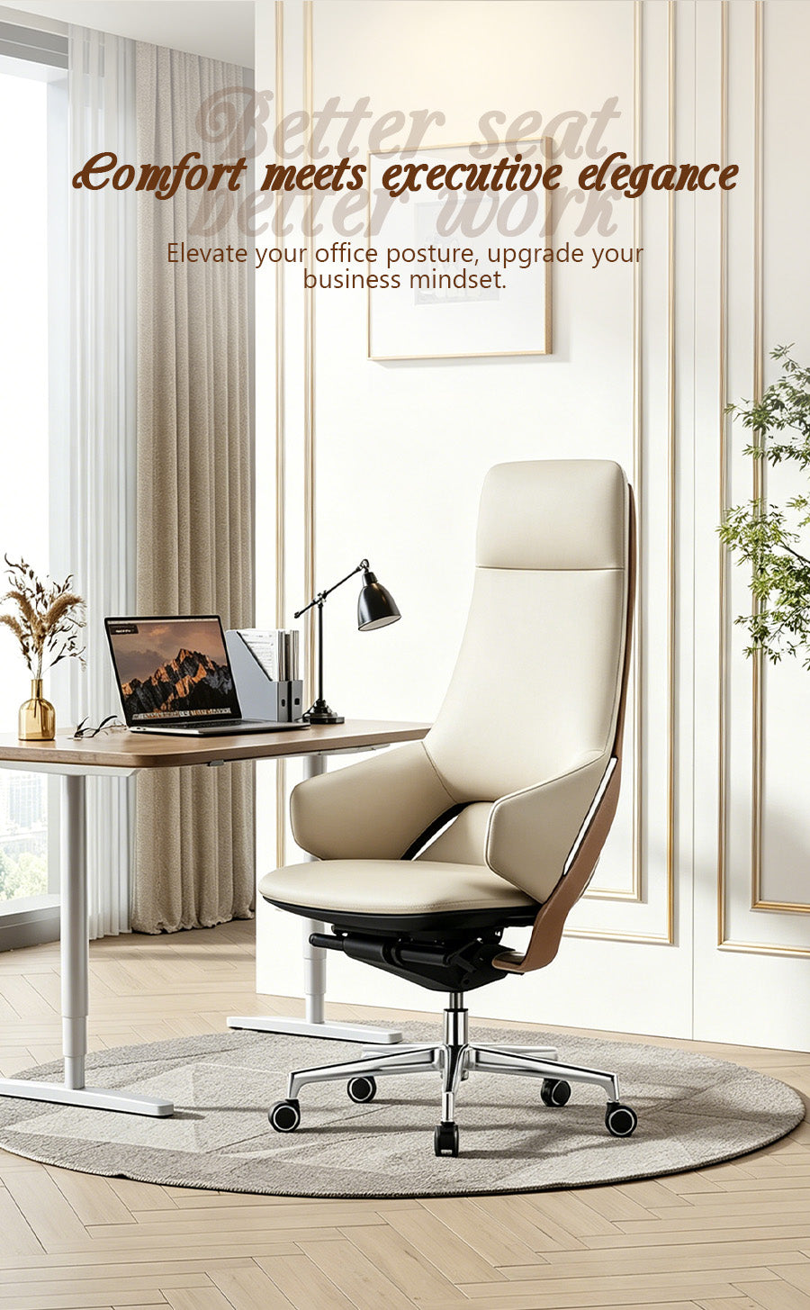 Title Luxury Ergonomic Leather Executive Boss Chair