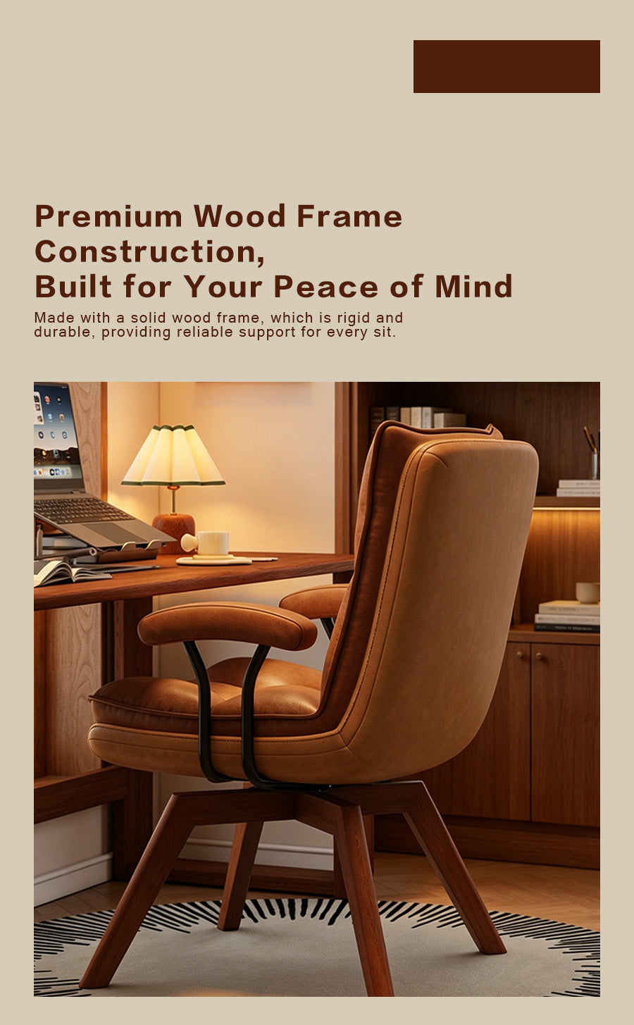 Jole Retro Caramel Leather Casual Chair