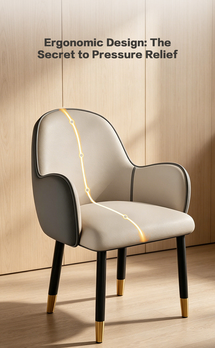 Tifo Affordable Luxury Orange and Grey Color-Block Dining Chair