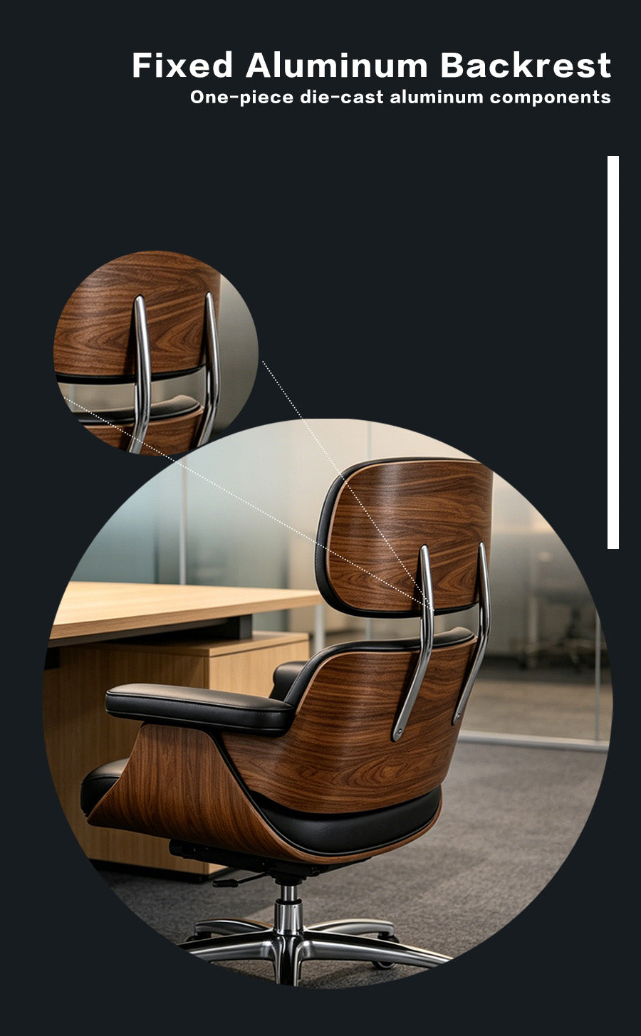 Sage Eames-style executive lounge chair