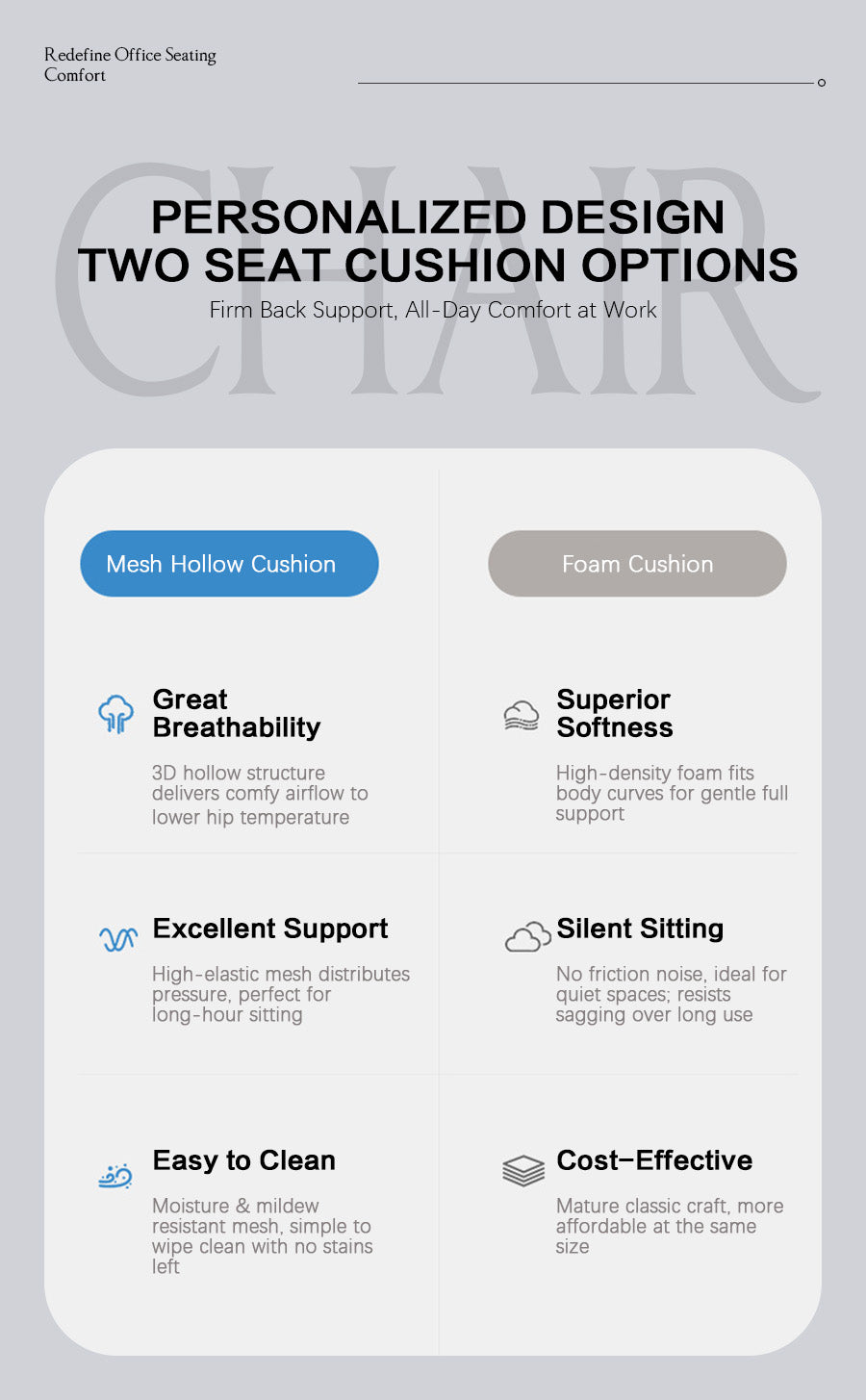 Kare Ergonomic Mesh Office Chair with Segmented Floating Lumbar Support