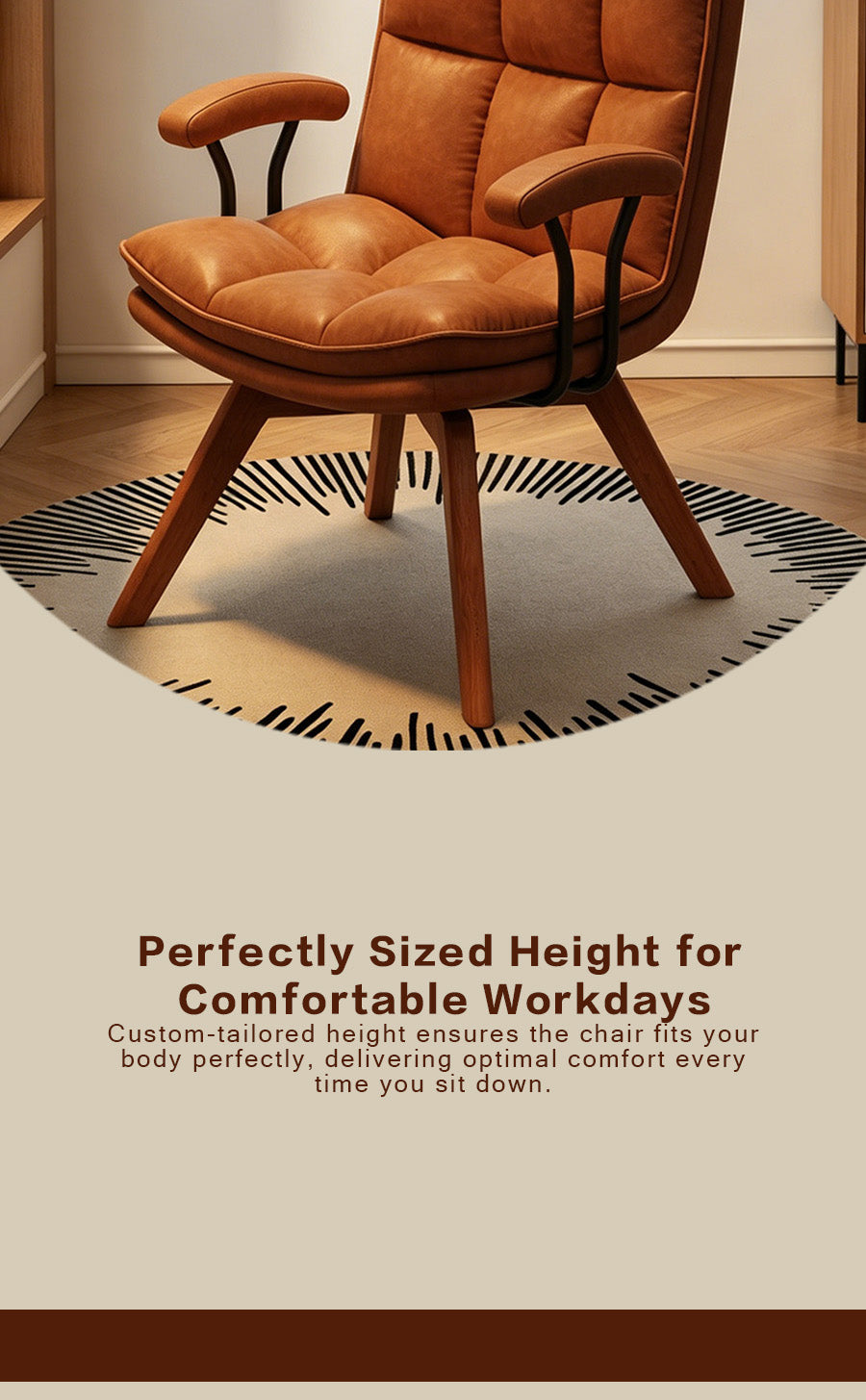 Jole Retro Caramel Leather Casual Chair