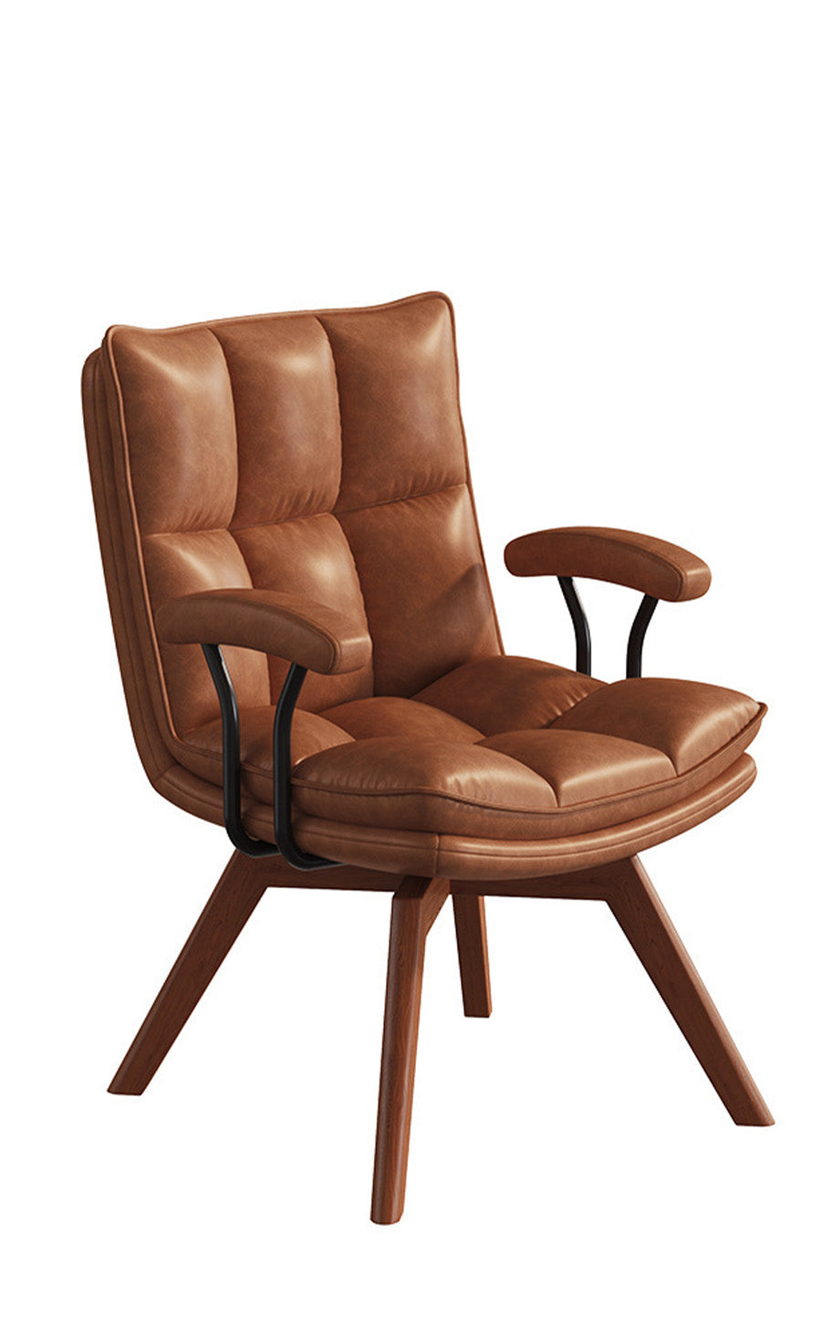 Jole Retro Caramel Leather Casual Chair