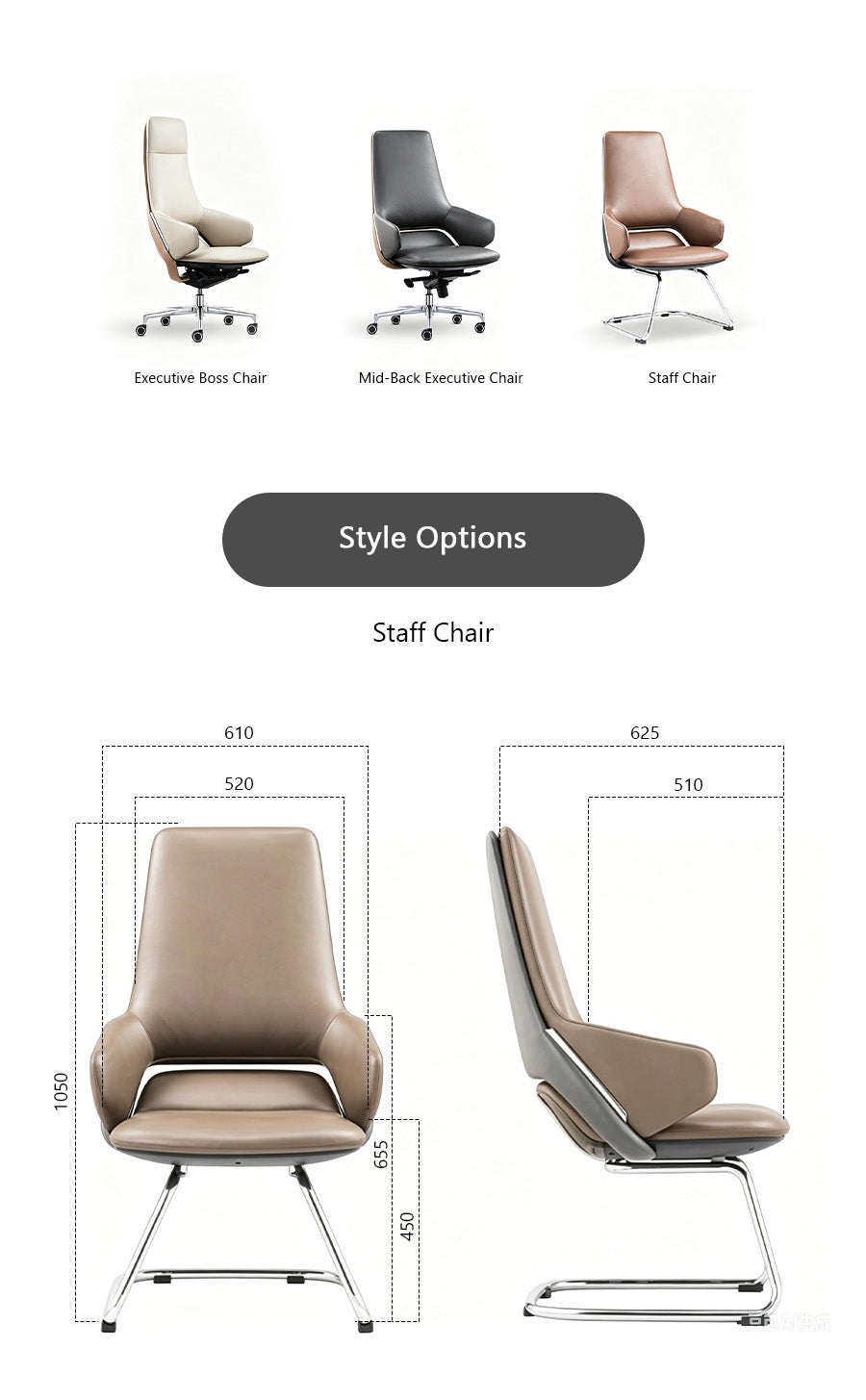 Title Luxury Ergonomic Leather Executive Boss Chair